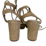 Gianni Bini Keelin Neutral Suede Leather Lace Up Block Heel Sandals Womens 7 Photo 9