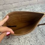 Fossil  Large Multicolor Wristlet Striped Tan Orange Red Cowhide Leather 10x7 Photo 4