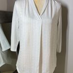 White Fitted Blouse with unique pointelle eyelet design Photo 11