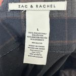 Zac & Rachel Pull On Plaid Pants Womens Large Black Tailored Office Chic Preppy Photo 2