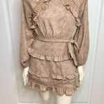 Lulus Lulu’s Kiss Me Goodnight Tan Polka Dot Ruffled Long Sleeve Mini Dress Photo 14