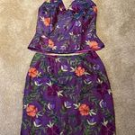 Finity Studio Silk Embroidered Skirt & Wrap Around Halter Neck Top Purple Sz 8 Photo 0