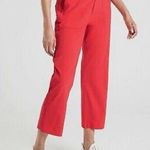 Athleta Tribeca Utility Crop Hibiscus Red Pants Size 0 Zip Pockets Photo 1