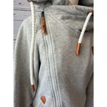 Wanakome Athena Hoodie Pullover Sweatshirt size Small Shacket Asymmetrical Gray Photo 5
