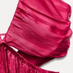 ZARA  dress maxi boho pleated satin flowy summer vacation wedding evening Photo 11