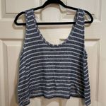 Abercrombie & Fitch knit beach crop top sleeveless navy stripe size medium Photo 1