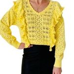 Marc New York NEW NWT Bright Yellow Sweater Cropped Cottagecore Boho 100% Cotton Photo 0