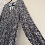 CHAPS Vintage Inspired Navy Floral Midi Dress Romantic Cottage Blue White Modest XL Photo 3