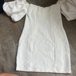 Free People  Beach White Bubbly Puff Sleeve Off The Shoulder Mini Dress S Photo 8