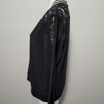 La Bellum Hillary Scott black lace contrast french terry sweatshirt size large Photo 3