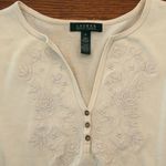 Ralph Lauren Lauren  Embroidered V Neck Quarter Sleeve Tee Tunic Size Medium Photo 6