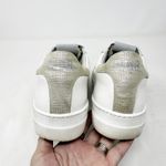 P448 [] Thea Platform Lace Up Low Top Sneakers White Gray Sparkle Tweed Size 40 Photo 3