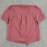 Monteau Womens Top Medium Red Polka Dots Tie Front Short Sleeve Loose Blouse Photo 7