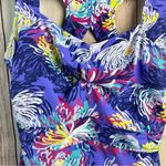 Garnet Hill Zinni by Garnet‎ Hill Vibrant Purple Floral Workout Tank Top Photo 1