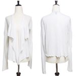 Eileen Fisher  White Linen Open Front Cardigan Long‎ Sleeve Waterfall Size XS Photo 1