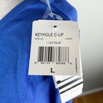 Adidas  Performance Top Shirt Large Keyhole C-Up LS Cobalt Blue New Photo 4