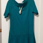 Free People Beach Gemma Green Off the Shoulder Mini Dress 100% Cotton Size Small Photo 0