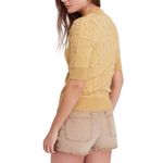 Free People  Eden Textured Short Sleeve Shirt Sun‎ Yellow L Photo 1