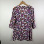 Lands' End  Paisley Embroidered Tunic Top Size XL Multicolor Lightweight Boho Fall Photo 3
