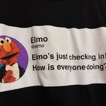 Sesame Street  Elmo Twitter T Shirt Adult Medium Black Short Sleeve Crew Neck Photo 1