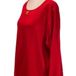 Anne Klein Sport Red with Gold Emblem 3/4 Sleeve Women’s Tee Size 1X Photo 3