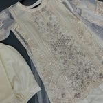 Pakistani Indian Designer 4pc Maxi Dress New White Size M Photo 2