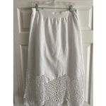 Chico's  .5 Womens Small White Maxi Skirt Lace Hem Boho Photo 2