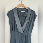 Halston Heritage Satin Trimmed Black Tuxedo Jumpsuit size 4 $495 Photo 6