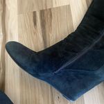 Via Spiga Women's Black Suede Leather Knee High Wedge Boots Size 9M Black Photo 2