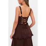 Show Me Your Mumu Lady Corset Dress in Chocolate Luxe Satin XL NWT Photo 7