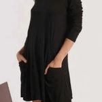 Betabrand Sweatshirt Travel Dress Long Sleeve Jersey Modal Silk Black Size XL Photo 0