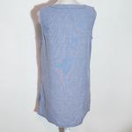 Ellen Tracy  Sleeveless Blue Linen Tunic with Gold Zipper Size Small Linen Top Photo 4