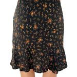 Madewell Black Floral High Waist Flounce Hem Elastic Pull On Mini Slip Skirt 2 Photo 2
