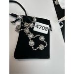 Floral bursts crystal rhinestone special occasion necklace 3/4 stones and 1/4 el White Photo 2