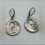Monet VINTAGE  Signed Circular
Silver Toned Earrings With Cubic Zirconia Center‎ Photo 7