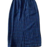 Long Houndstooth Pattern Pencil Skirt Blue Size 10 Photo 5