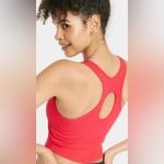 All In Motion women's rib high neck racerback cropped tank top  red Photo 1