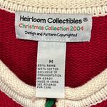 Red medium Holiday Christmas Collection 2004 Snowman embroidery Zip up Sweater Photo 9