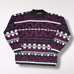 Vintage 90s USA Made Geometric Sweater Acrylic Knit Unisex M L Multiple Size M Photo 8