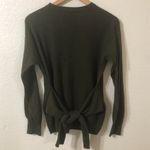 Anthropologie Wrap Front Sweater in Dark Sage Green - Size XS Photo 3