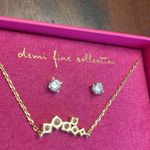 A New Day  Gold and CZ stone necklace and earrings coordinated jewelry set new Photo 4