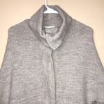 Loft Women’s Wool Blend Gray Button-Up Versatile Cape Poncho Sweater Photo 1