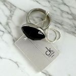 Calvin Klein NWT  Faceted Black Stone Silver Statement Ring Size 6 Photo 4