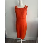 David Meister Orange Gold Button Detail Pencil Dress Size 10 Photo 3