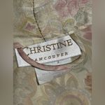 EUC Christine Vancouver 100% Silk Cream & Pink Floral Robe size P/S Photo 9
