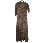 Unique Vintage  Leopard Print Button Front Maxi Dress With Tie Neck Size 1X Photo 8