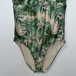 Gianni Bini One Piece Swimsuit Cream & Green Palm Print Off-Shoulder Ruffle XL Photo 6