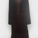 Rusttydustty Maxi Velvet Lace Long Sleeve Chocolate Brown V Neck Boho Dress 4XL Size 4X Photo 0