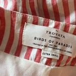 TROVATA Birds of Paradis Coral Stripe Shirt Astrid Easy Dress Sz XS Pink Photo 7