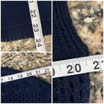 Women’s Navy Blue Open Knit Sheer Tunic Top XL Boho Coastal Beach Cottagecore Photo 5